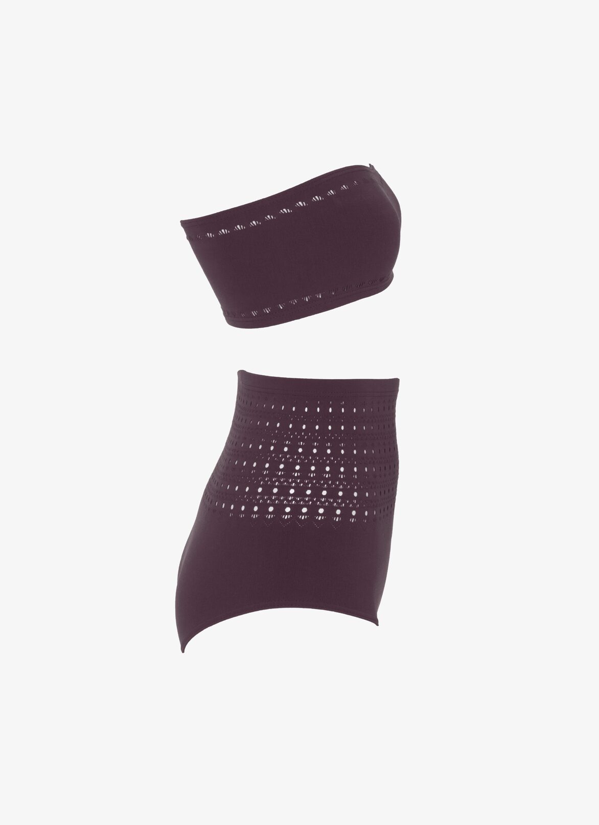 BIKINI SEAMLESS SWIMSUIT ALAÏA AUBERGINE BIKINI SEAMLESS SWIMSUIT